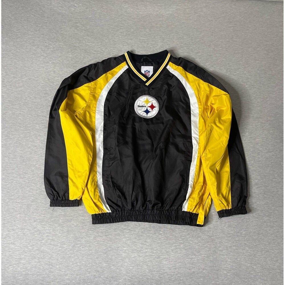 NFL Team Apparel Men’s Vintage Retro Pittsburgh Steelers Pullover Jacket